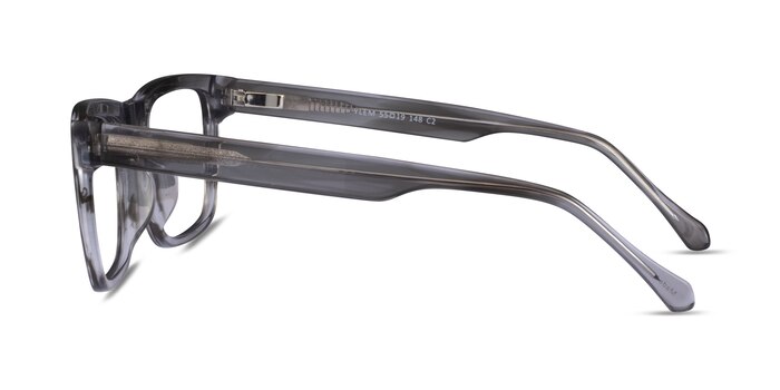 Ylem Gray Striped Acétate Montures de lunettes de vue d'EyeBuyDirect