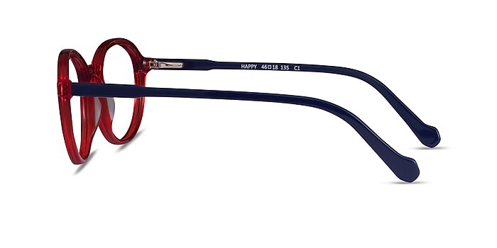 Happy Clear Red Navy Acetate Eyeglass Frames from EyeBuyDirect