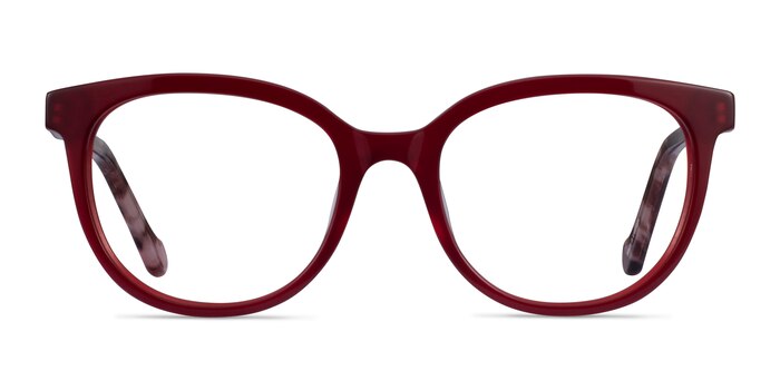 Popcorn Red Floral Acétate Montures de lunettes de vue d'EyeBuyDirect