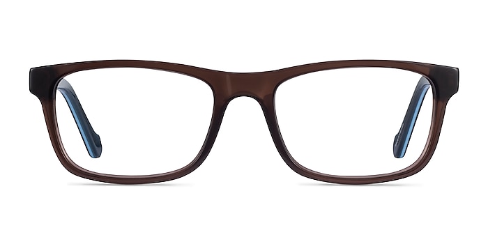 Scuba Brown Blue Acetate Eyeglass Frames from EyeBuyDirect