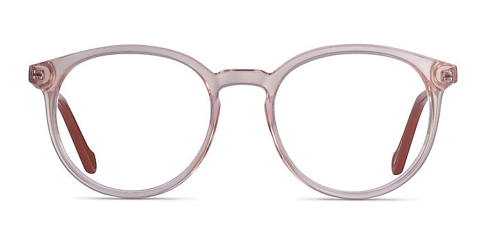 Saturn Clear Pink Terracotta Acetate Eyeglass Frames from EyeBuyDirect