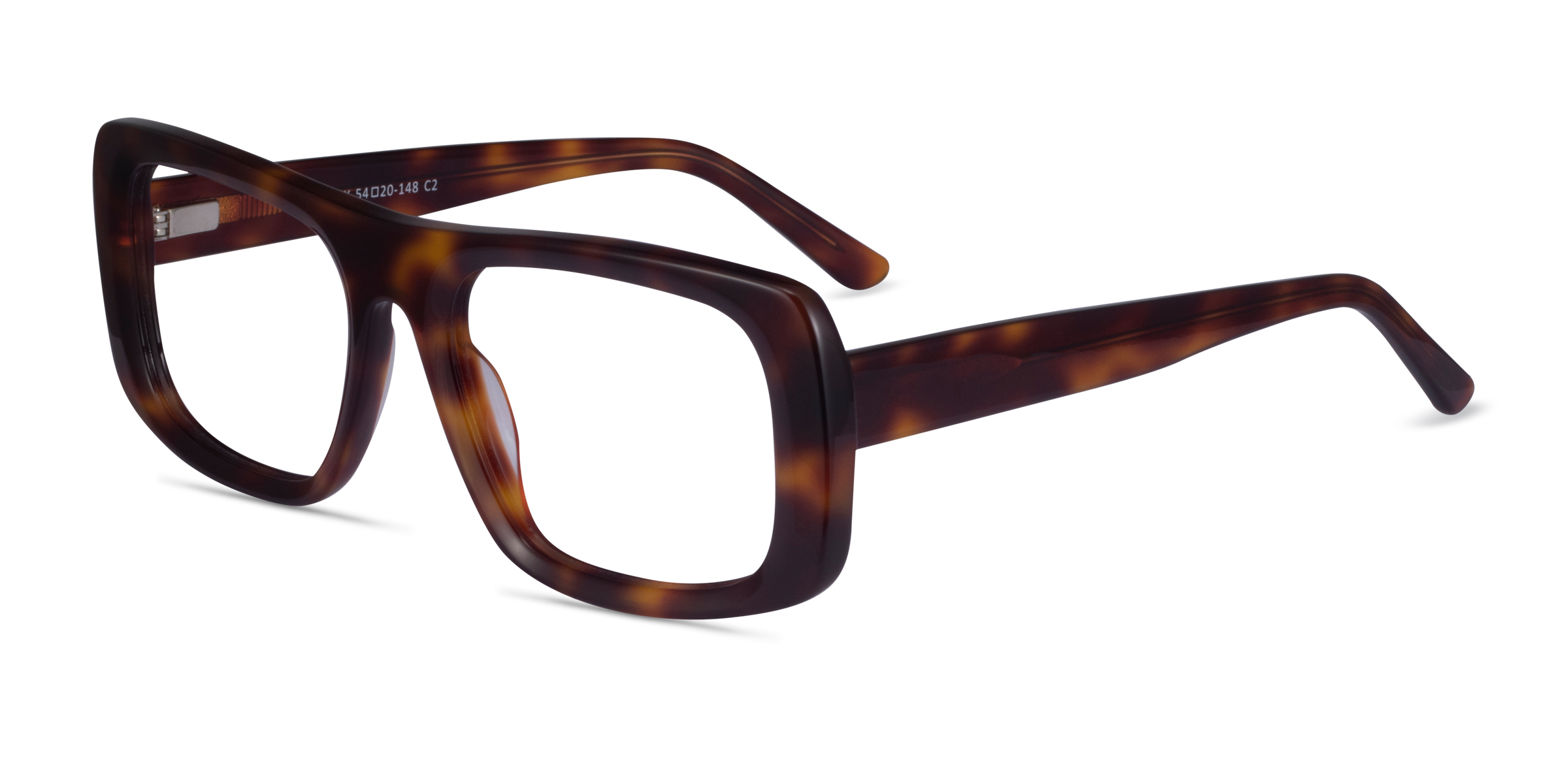 Monture De Lunettes Hally & Son HS884 – Acétate Marron, épaisses, Rectangulaire – Taille 50, Fabriquée En Italie