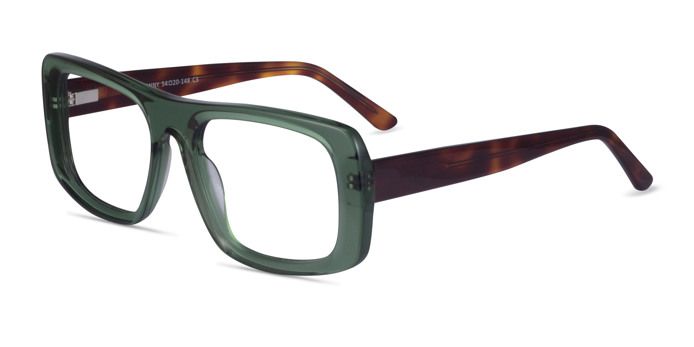 Sonny Rectangle Clear Green Tortoise Glasses For Men Eyebuydirect 0084