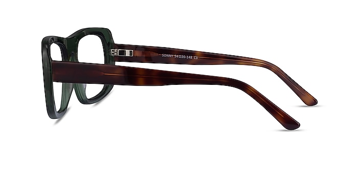 Sonny Clear Green Tortoise Acetate Eyeglass Frames from EyeBuyDirect