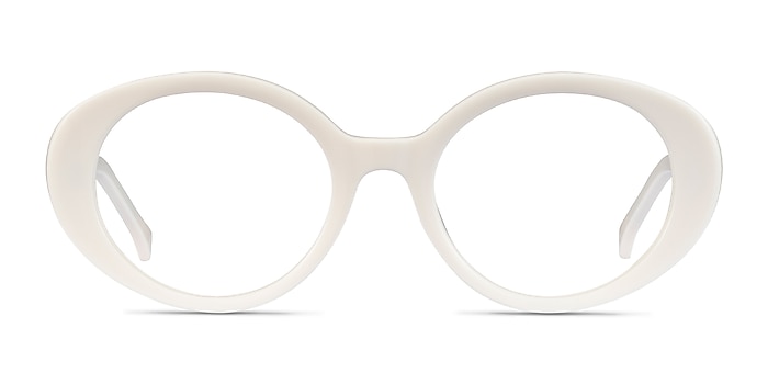 Bree Blanc Acétate Montures de lunettes de vue d'EyeBuyDirect