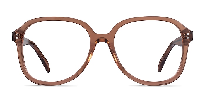 Tripp Clear Brown Acétate Montures de lunettes de vue d'EyeBuyDirect
