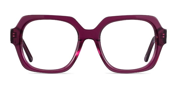 Ellen Clear Purple Acétate Montures de lunettes de vue d'EyeBuyDirect