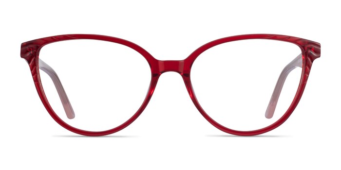 Wonder Clear Red Pink Acétate Montures de lunettes de vue d'EyeBuyDirect