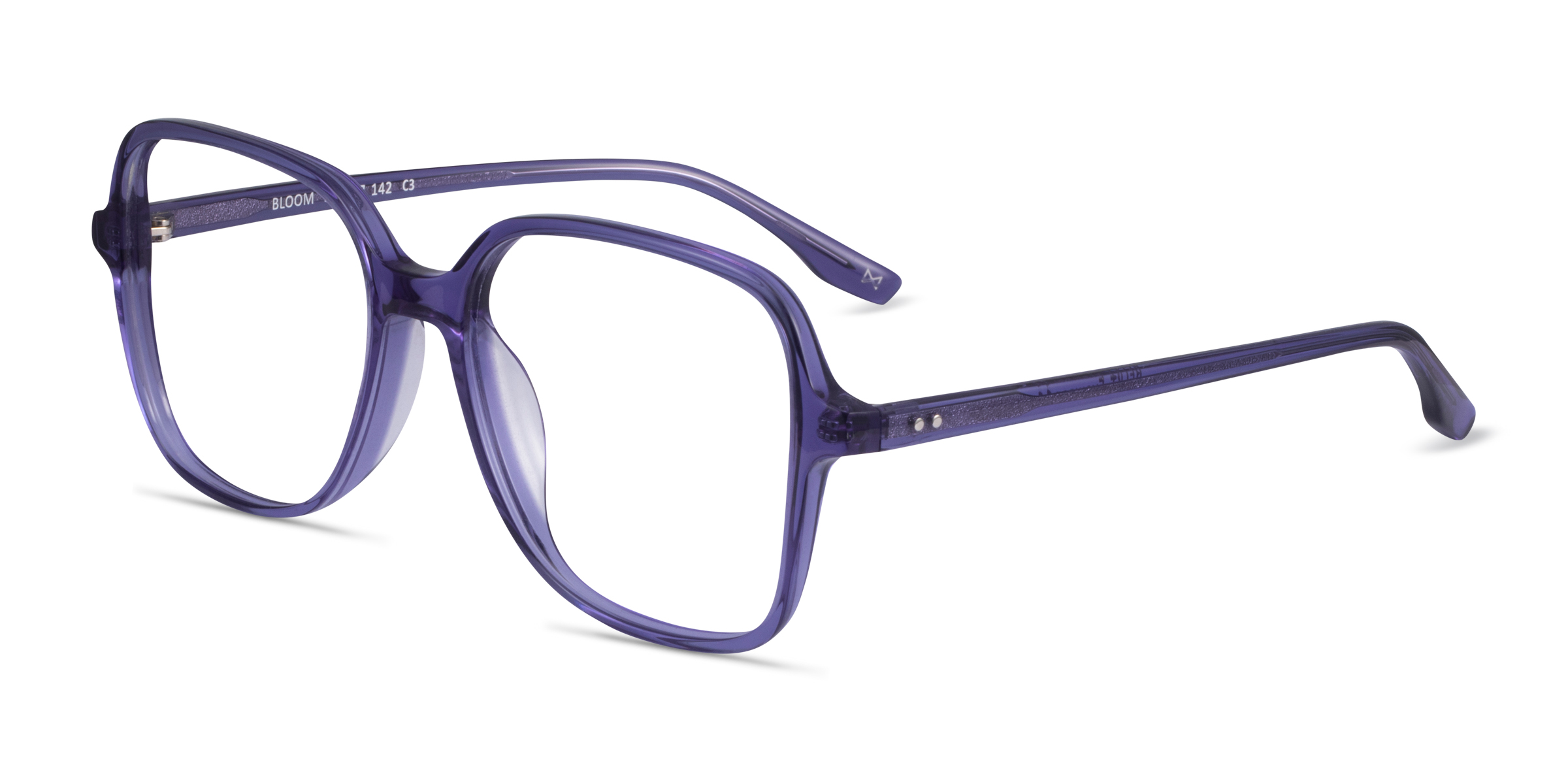 Bloom Square Clear Purple Full Rim Eyeglasses Eyebuydirect