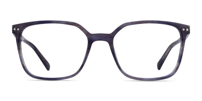 Conscious Blue Striped Acétate Montures de lunettes de vue d'EyeBuyDirect