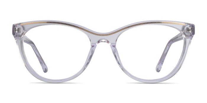 Felicity Clear Gold Acetate Eyeglass Frames from EyeBuyDirect
