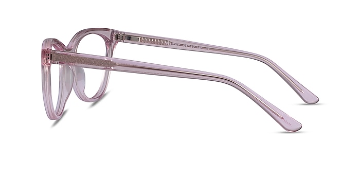 Felicity Clear Pink Rose Gold Acetate Eyeglass Frames from EyeBuyDirect