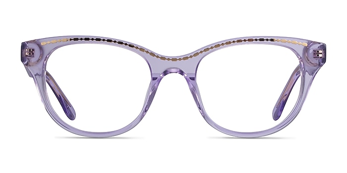 Arcady Clear Purple Gold Acetate Eyeglass Frames from EyeBuyDirect