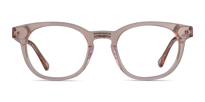 Hoop Clear Pink Gold Acetate Eyeglass Frames from EyeBuyDirect