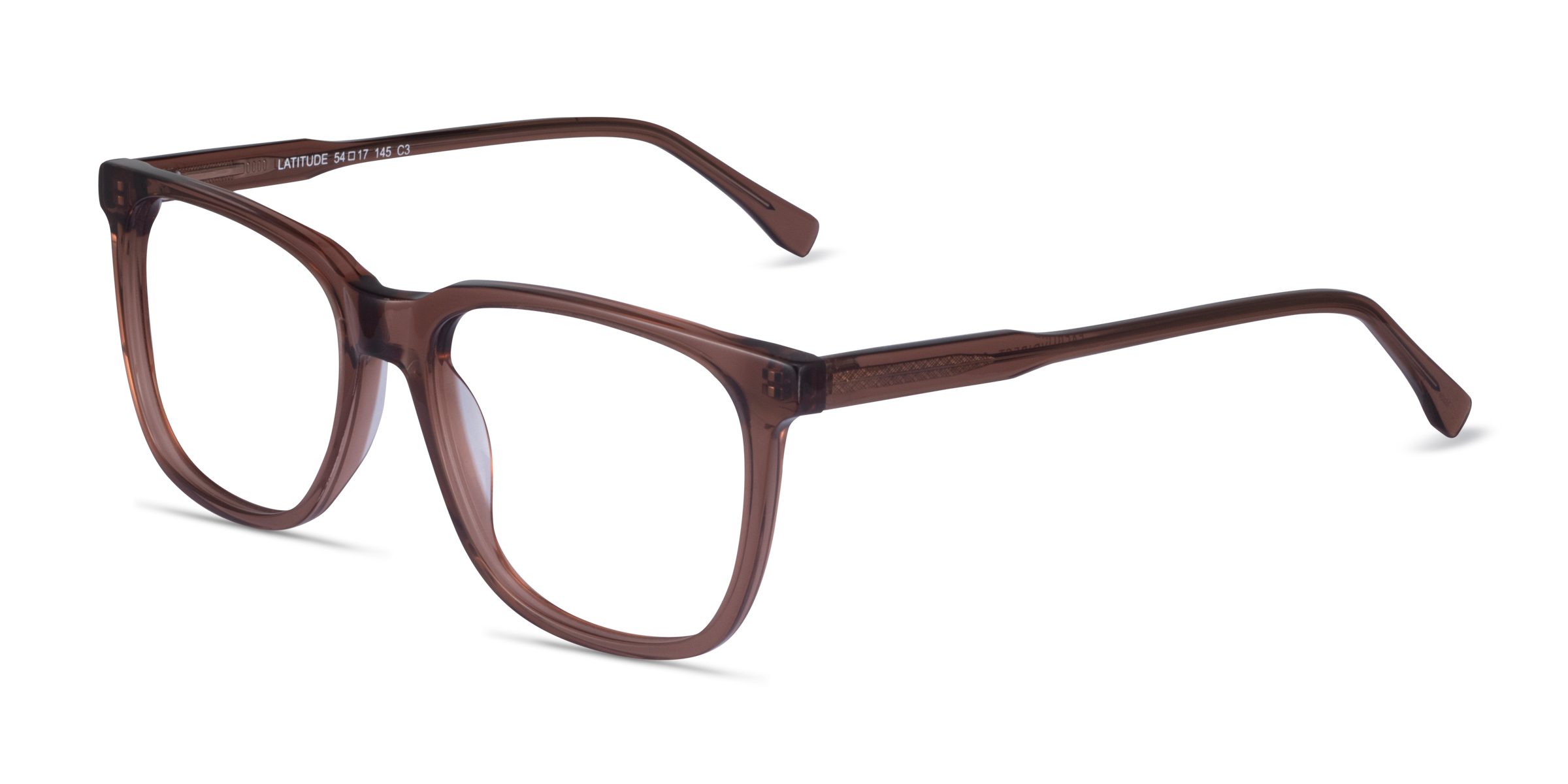 Latitude Square Clear Brown Full Rim Eyeglasses Eyebuydirect