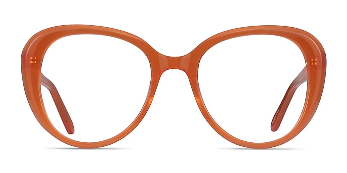 Peony Clear Orange Acétate Montures de lunettes de vue d'EyeBuyDirect