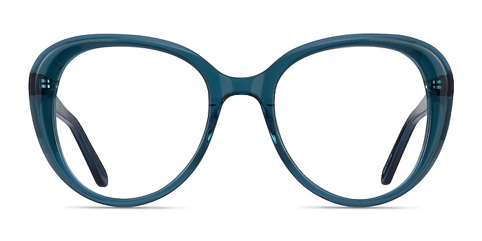 Peony Clear Teal Acetate Eyeglass Frames from EyeBuyDirect