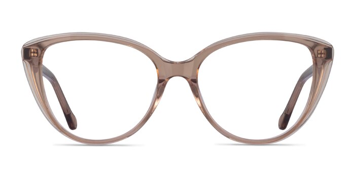 Destin Clear Brown Acétate Montures de lunettes de vue d'EyeBuyDirect