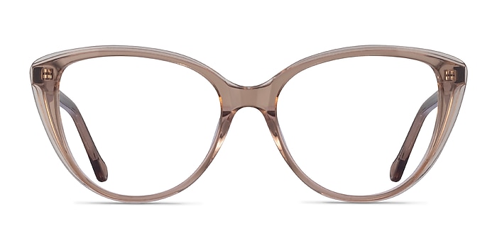 Destin Clear Brown Acetate Eyeglass Frames from EyeBuyDirect
