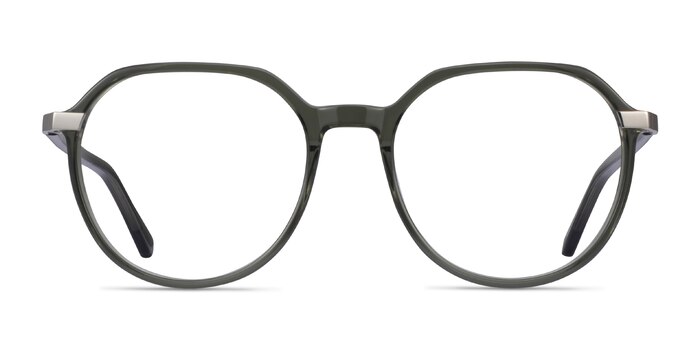 Niagara Clear Khaki Green Acétate Montures de lunettes de vue d'EyeBuyDirect