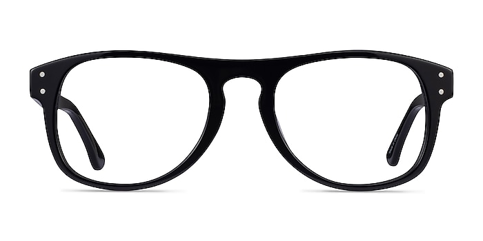 Galveston Noir Acétate Montures de lunettes de vue d'EyeBuyDirect