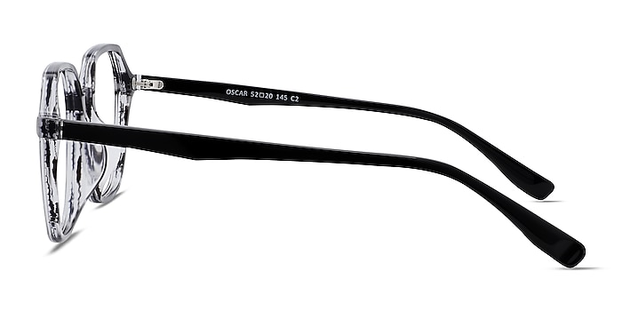 Oscar Gray Striped   Black Acétate Montures de lunettes de vue d'EyeBuyDirect