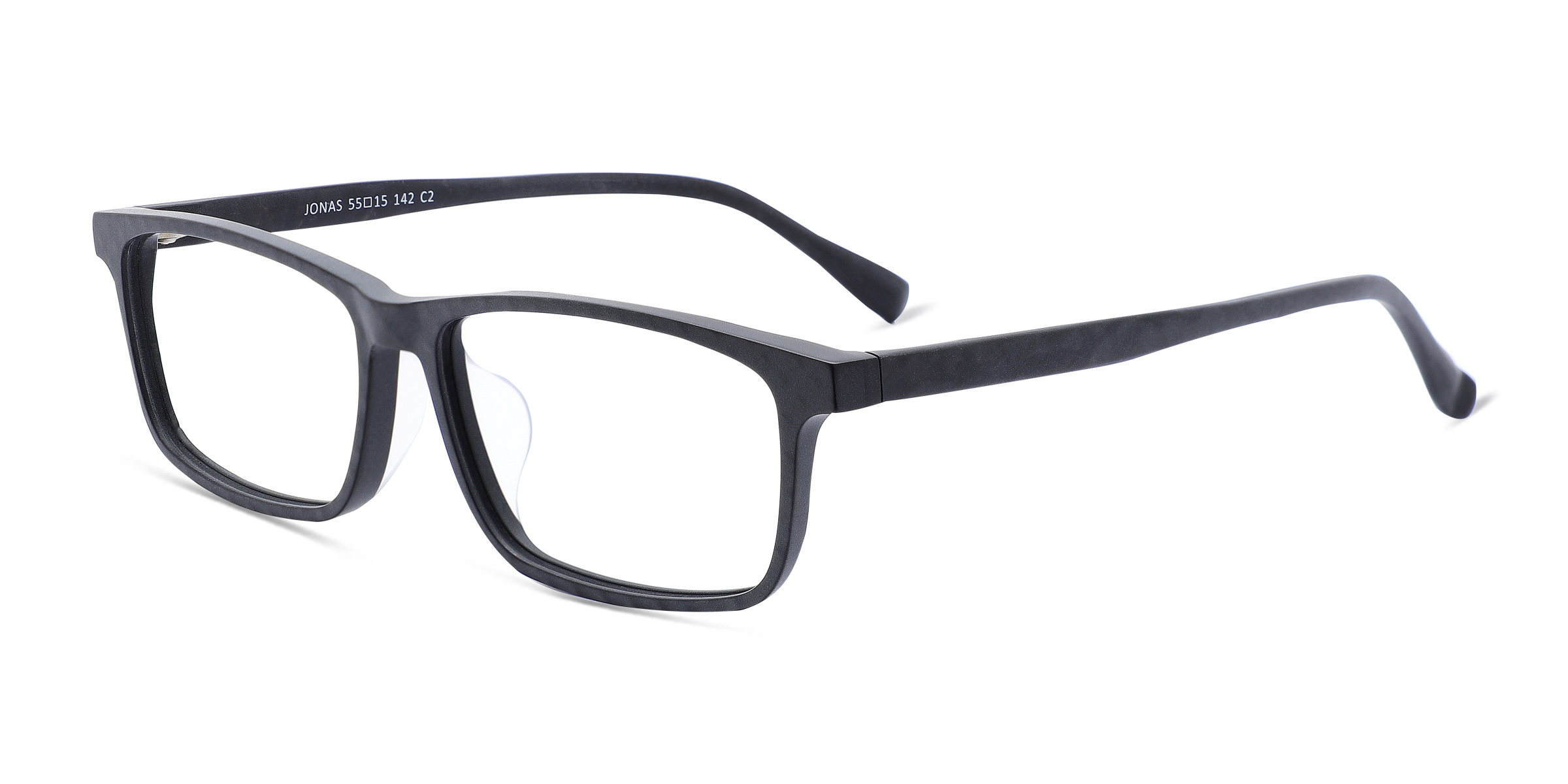 Jonas Rectangle Matte Gray Full Rim Eyeglasses | Eyebuydirect Canada