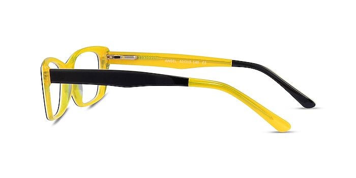 Angel Black Clear Yellow Acetate Eyeglass Frames from EyeBuyDirect