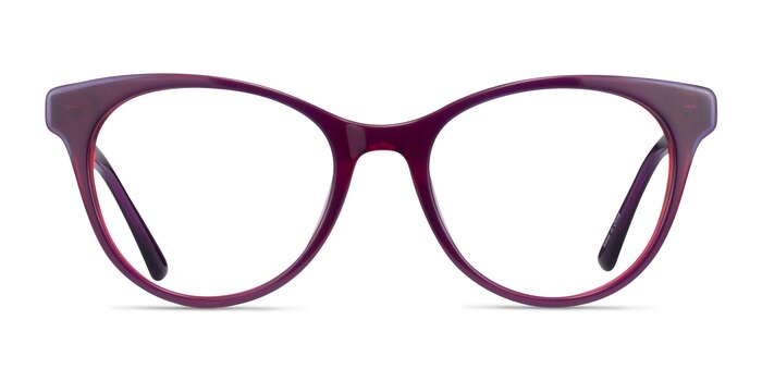 Cloris Purple Red Acetate Eyeglass Frames from EyeBuyDirect