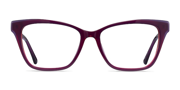Jelly Clear Purple Red Acétate Montures de lunettes de vue d'EyeBuyDirect