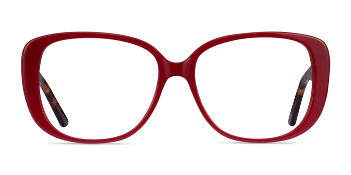 Mileva Burgundy Tortoise Acétate Montures de lunettes de vue d'EyeBuyDirect