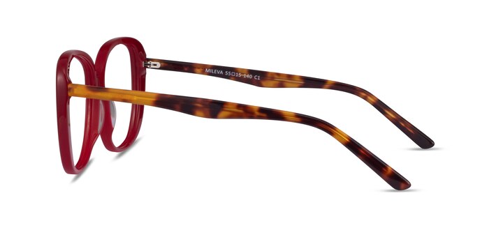 Mileva Burgundy Tortoise Acétate Montures de lunettes de vue d'EyeBuyDirect