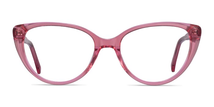 Cali Clear Pink Acétate Montures de lunettes de vue d'EyeBuyDirect