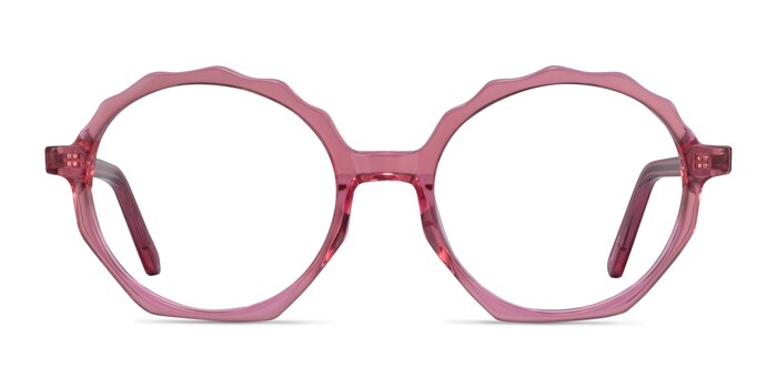 Anemone Clear Pink Acetate Eyeglass Frames from EyeBuyDirect