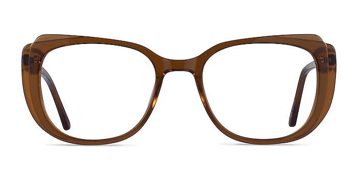 Magnolia Clear Brown Acetate Eyeglass Frames from EyeBuyDirect