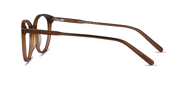 Leonia Clear Brown Acétate Montures de lunettes de vue d'EyeBuyDirect