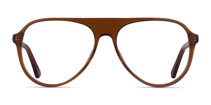 Percussive Clear Brown Acetate Eyeglass Frames from EyeBuyDirect