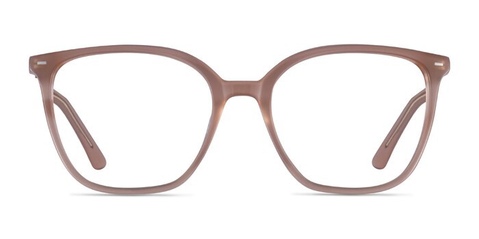 Carola Square Clear Brown Glasses for Women | Eyebuydirect