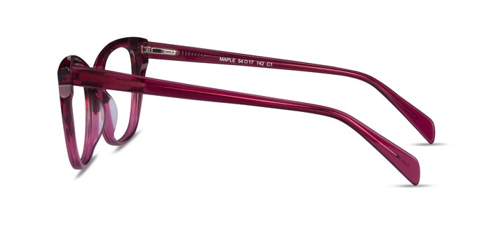 Maple Clear Burgundy Acetate Eyeglass Frames from EyeBuyDirect