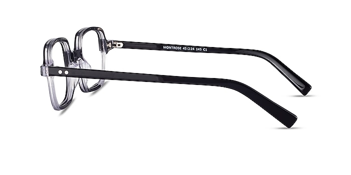 Montrose Black Clear Acétate Montures de lunettes de vue d'EyeBuyDirect