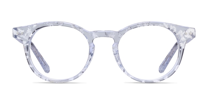 Luminary Clear Silver Acetate Eyeglass Frames from EyeBuyDirect