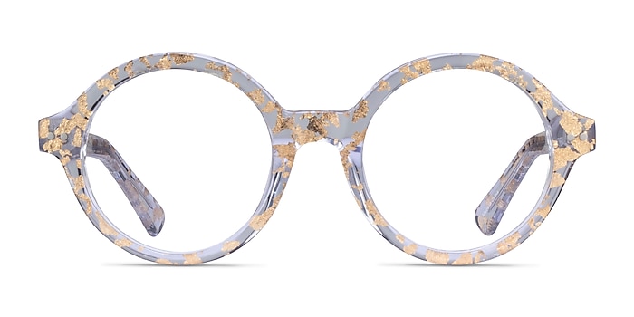 Disco Clear Gold Acetate Eyeglass Frames from EyeBuyDirect