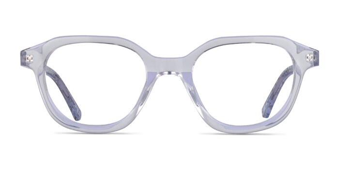 Knowledge Clear Silver Acetate Eyeglass Frames from EyeBuyDirect