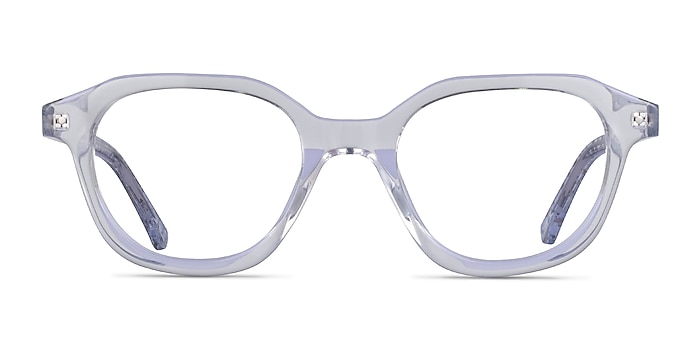 Knowledge Clear Silver Acétate Montures de lunettes de vue d'EyeBuyDirect