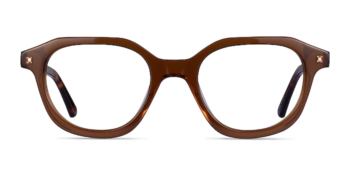 Knowledge Clear Brown Tortoise Acetate Eyeglass Frames from EyeBuyDirect