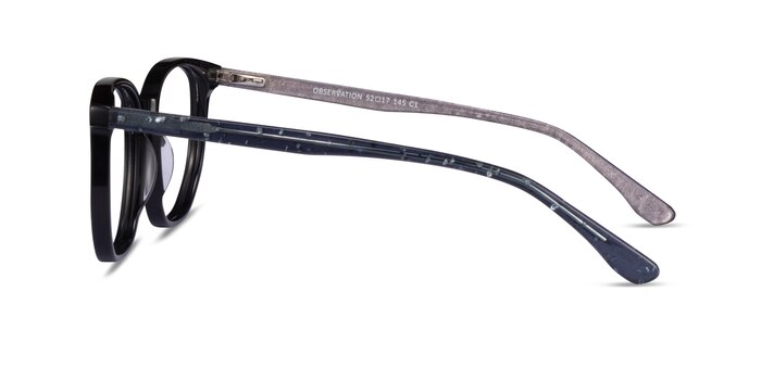 Observation Black Gray Acétate Montures de lunettes de vue d'EyeBuyDirect