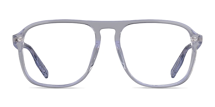 Downtown Clear Silver Acétate Montures de lunettes de vue d'EyeBuyDirect