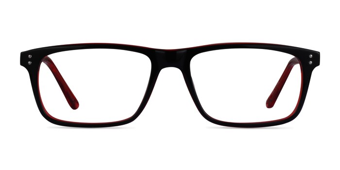 Maestro Black Red Acetate Eyeglass Frames from EyeBuyDirect