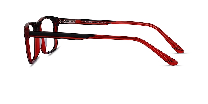 Maestro Black Red Acetate Eyeglass Frames from EyeBuyDirect