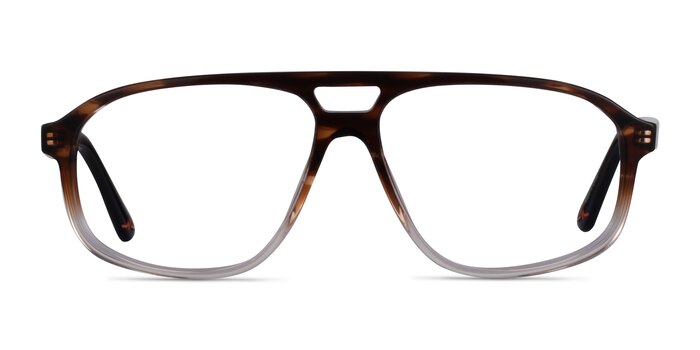 Volt Brown Striped Acétate Montures de lunettes de vue d'EyeBuyDirect